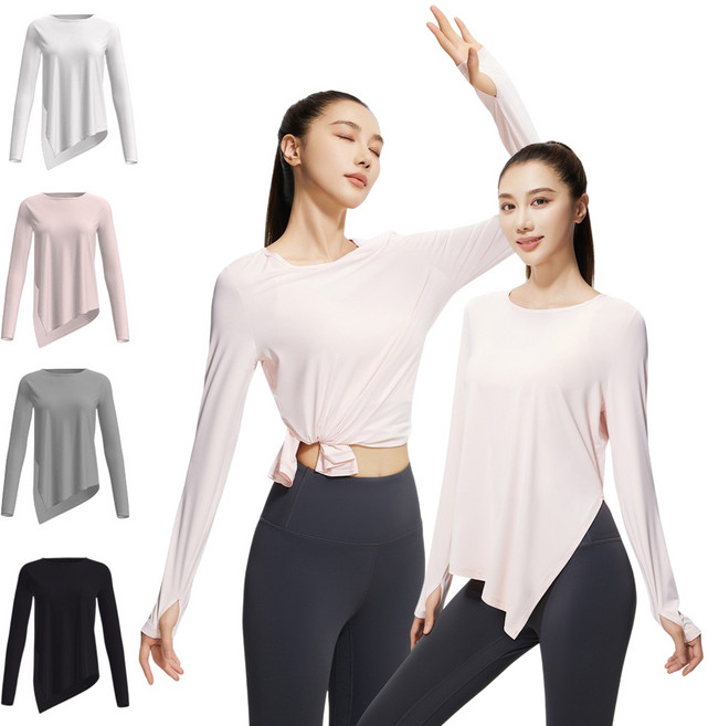 비벤너스 여성 오버핏 요가복 필라테스복 긴팔 티셔츠