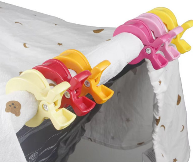 후크악어클립 유모차 집게 고정클립 2pcs, 그레이, 2개