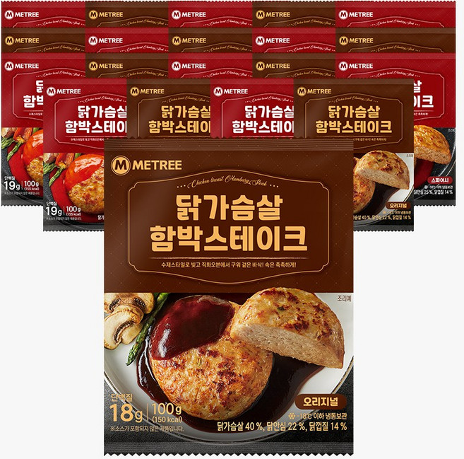 미트리 닭가슴살 함박스테이크 2종 혼합, 100g, 20개