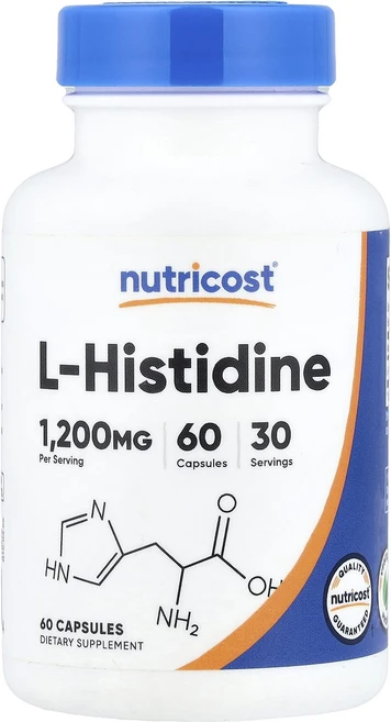 행복하세요 Nutricost l-히스티딘 캡슐 60정(캡슐 1정당 600mg) 건강하시구요, 1개 - 쿠팡