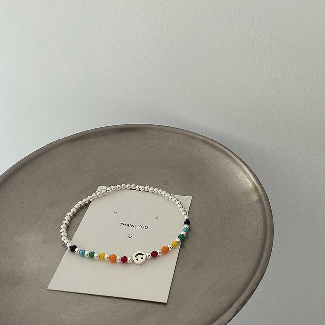 루톰 실버 도금 팔찌 은볼 비즈