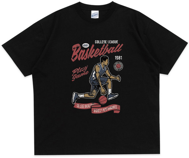 남성 오버핏 반팔티 빈티지 프린팅 반팔티셔츠