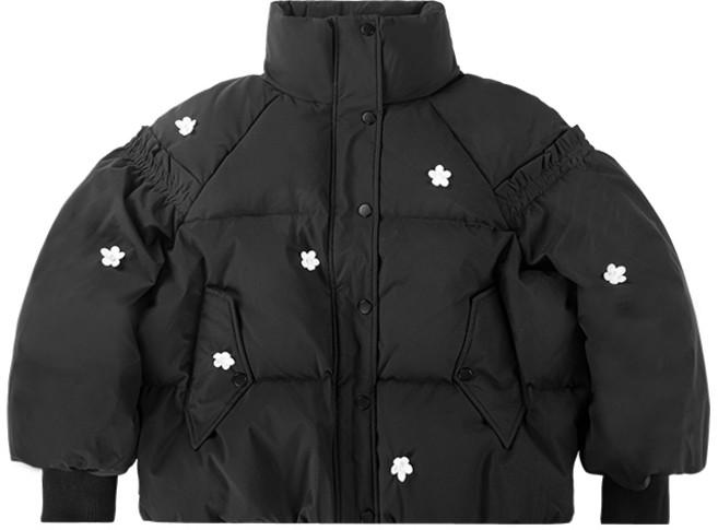 샤이닝포인츠 여성 루즈핏 숏 하이넥 오리털 경량패딩