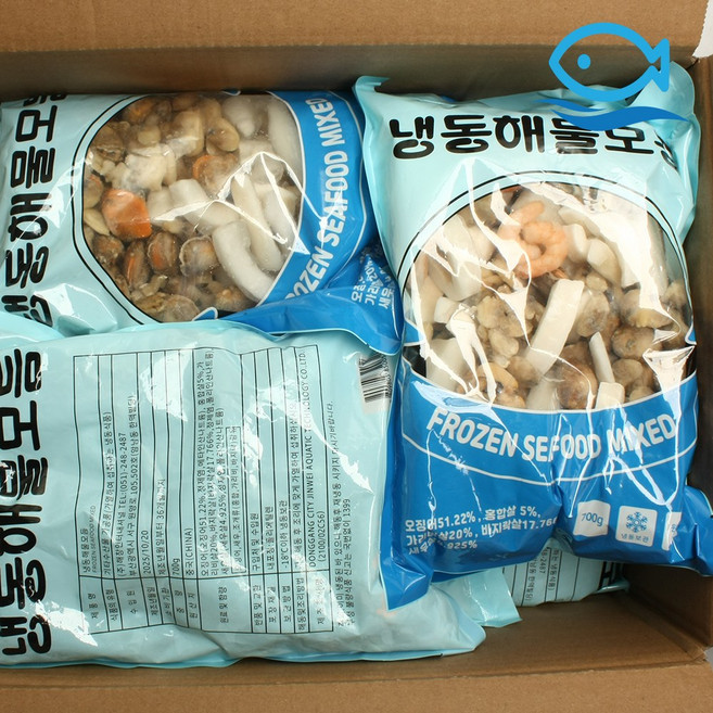 바다더해 도매 냉동 해물모듬 7kg 해물믹스 해물모둠, 1박스, 7kg(700gx10ea)