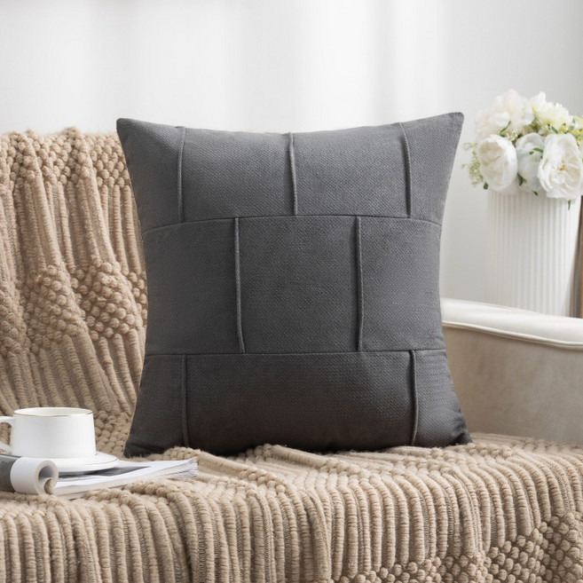 리빙플래너 컬러라인 쿠션 북유럽 거실 쇼파 침대 쿠션 디자인 쿠션커버 (쿠션솜 포함), 챠콜그레이