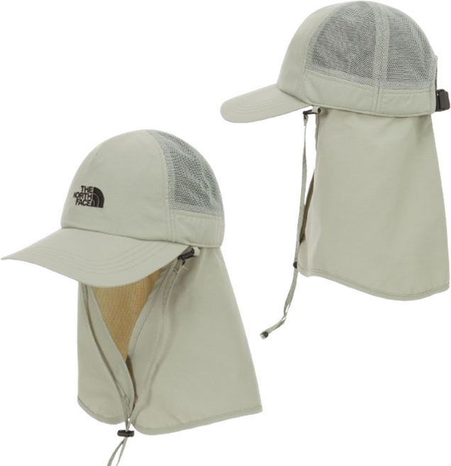 [매장판] 노스페이스 햇빛가리개 모자 하프 메쉬 쉴드 캡 여름 등산 캠핑 햇 슬레이트 카키 NE3C, M