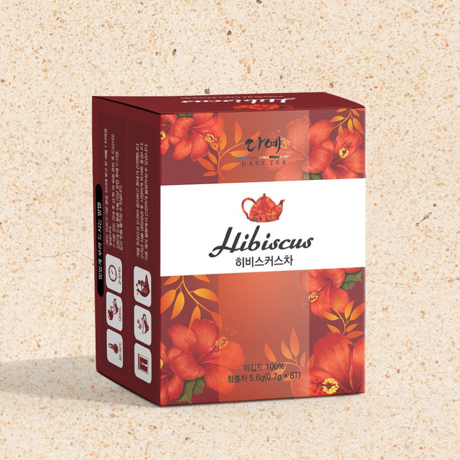 [본사직영] 다예 히비스커스 꽃차 건강차 8티백 사각 티백차, 700mg, 8개입, 30개