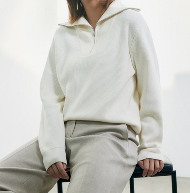 마인드브릿지 여성용 두굿 반집업 니트 MXKT7207