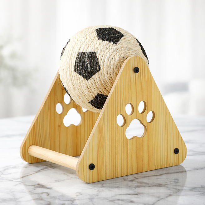 튼튼댕냥 고양이 미니 캣휠 스크래처, 1개, 축구공 패턴