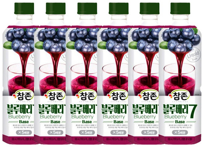 참존 블루베리7 원액 농축액 음료베이스, 6개, 835ml