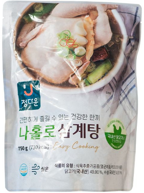 정다운 나홀로 삼계탕, 4개, 750g