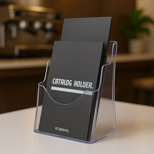 [플러스아크릴] 카탈로그 카다로그 브로슈어 브로셔 아크릴 투명 꽂이 A6 A5 A4, 1개, A4 2단-K4002, 3.A4사이즈