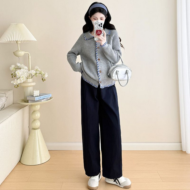 임산부 니트 스웨터 캐주얼 가을 겨울 니트 긴팔티 기질 임부 터틀넥 니트 티셔츠 ZZL