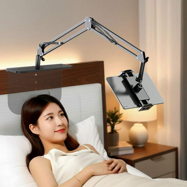 캐시풀 침대 아이패드 태블릿 핸드폰 거치대, 블랙, 1개