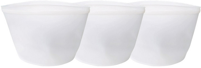 헬로제인 실리콘 지퍼백, 3개, 화이트