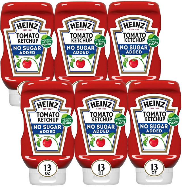 Heinz 무설탕 토마토 케찹 No Added Sugar 369g 6개, 6팩
