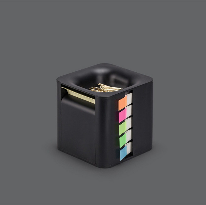 [데스크랩] 롤 메모지 인덱스 큐브 디스펜서, 1개, 블랙