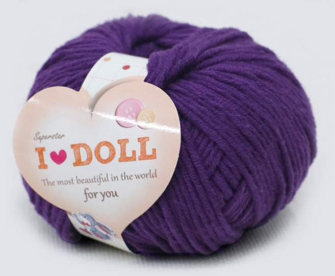 [앵콜스] (10+1)아이돌(낱볼) 인형실 소품실 면사 뜨개실 털실, 39 진보라, 1개