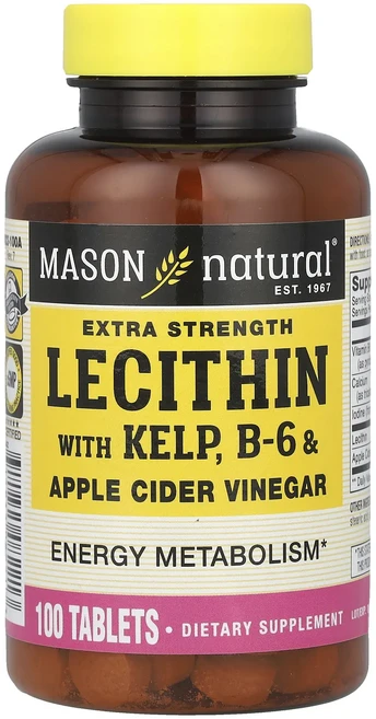 절실히 몸관리가필요한시기 Mason Natural 레시틴 해조류 B6 및 사과 식초 함유 100정 프리미엄할인상품입니다, MasonNatural레시틴해조류B6및사과식초함유100, 1개 - 쿠팡
