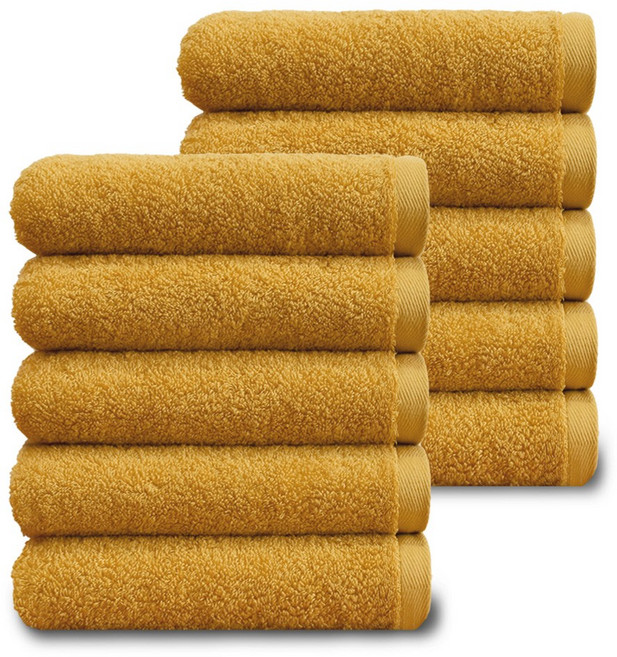코튼앨리 호텔 수건 40수 200g 코마사 타올, 머스터드, 10개