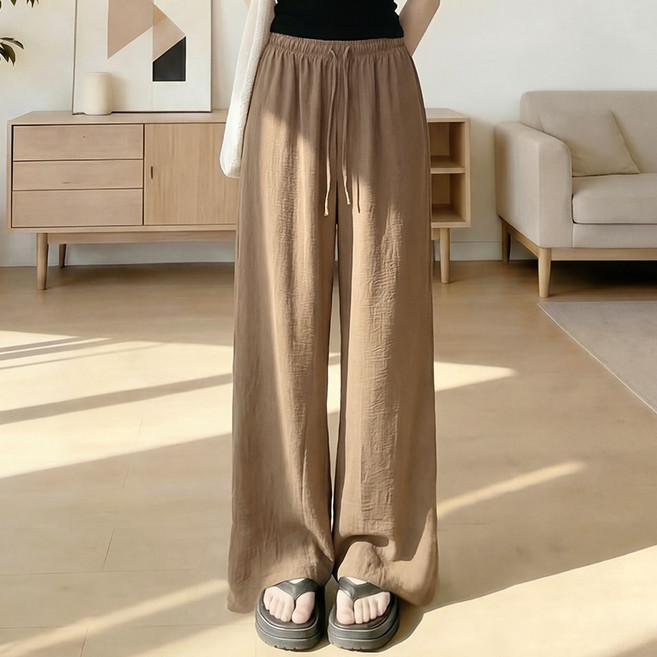 ROYAI ONE 시원한 여성 여름바지 편한 냉감 와이드팬츠