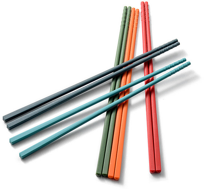 Siemzon 컬러 실리콘 젓가락 세트, 믹스 컬러,, 5개