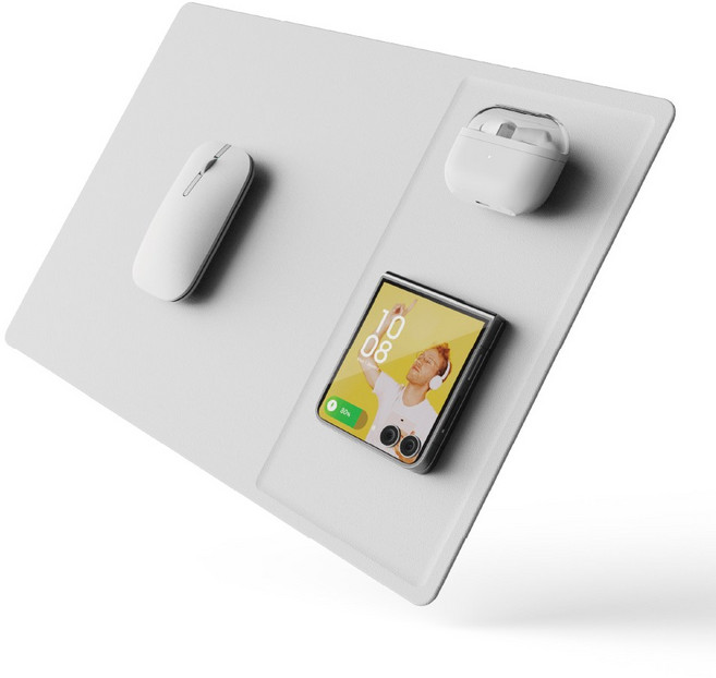 파우트 HANDS3 PRO DUAL 듀얼 무선충전마우스패드, 폴라화이트, 1개