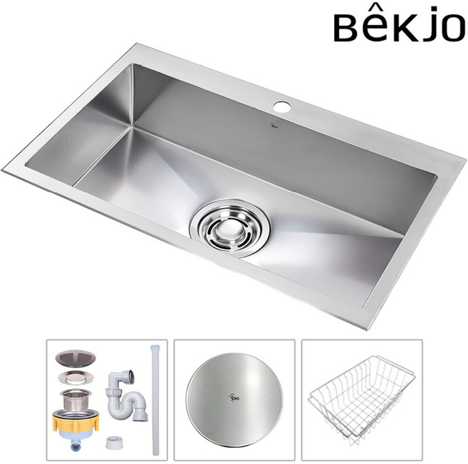 백조씽크 고니 사각씽크볼 ECNRW9030 리폼 엠보 주방싱크볼 싱크대교체, 3.ECNRW9030A싱크볼+올스텐 배수구+배수구덮개, 1개