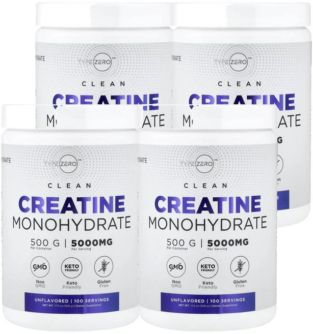 타입제로 클린 크레아틴 모노하이드레이트 언플래버드 TypeZero Clean Creatine Monohydrate Unflavored 500g, 4개 - 쿠팡