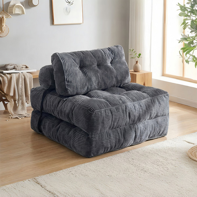 아이디어 접이식 1인용쇼파 다기능 소파베드 좌식 쇼파CC16, 회색