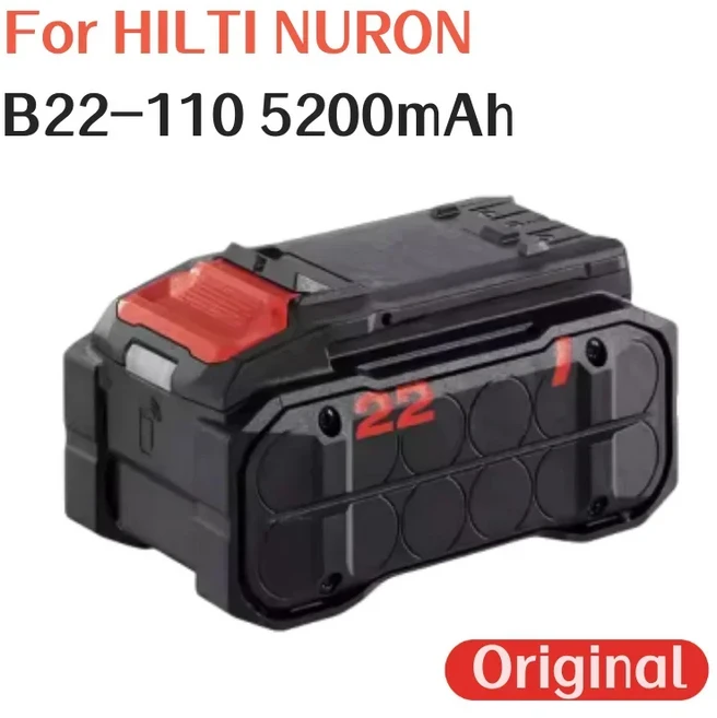 HILTI NURON 시리즈 22V 배터리 전동함마드릴 충전 리튬 용 100% 5200mAh, 1개