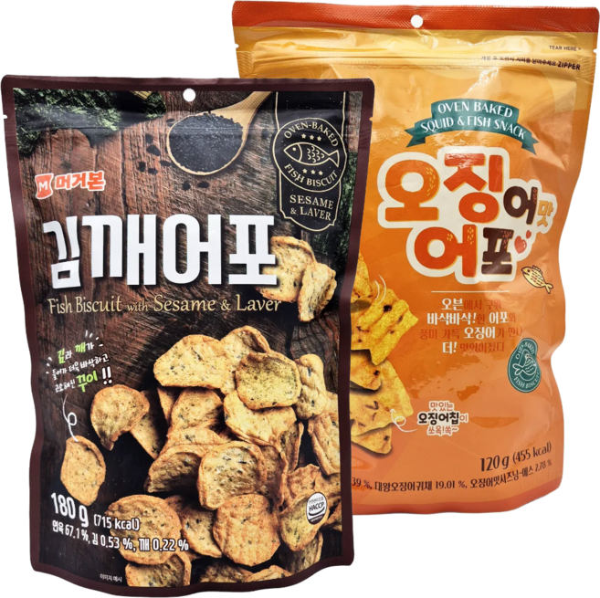 머거본 맥주안주 김깨어포 180g+오징어맛어포 120g
