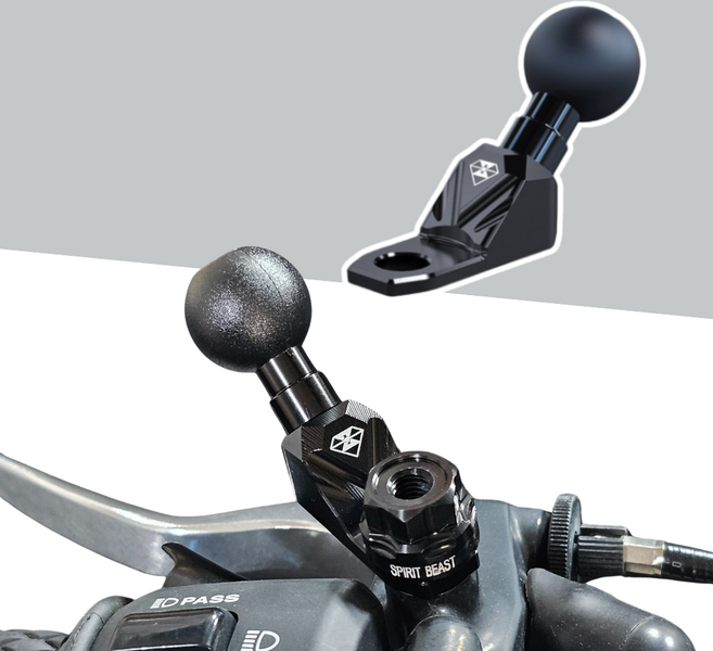 알루미늄 백미러마운트 램마운트거치대 백미러 사이드미러 볼베이스 거치대, 블랙, 1개