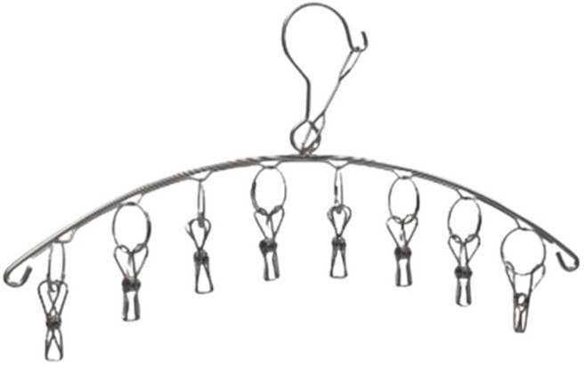 스테인리스 집게형 건조걸이 다용도 속옷 양말 행주 건조대 8핀, 본상품, 1개, 상세페이지 참조