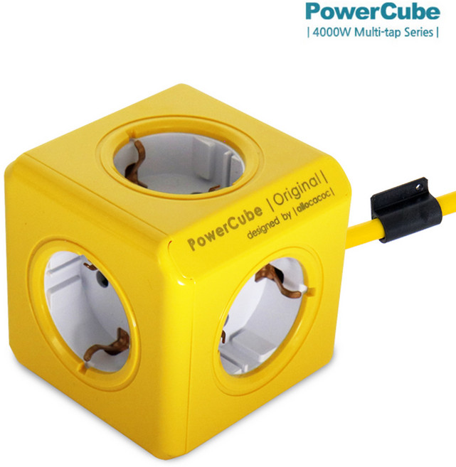 파워큐브 멀티탭 2.0 익스텐디드 1.5M 컬러(옐로우) C1350YW, 1개