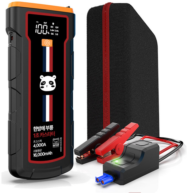 믿추 자동차 점프스타터 보조배터리 한방에부릉 12V, 59200mAh, 1개