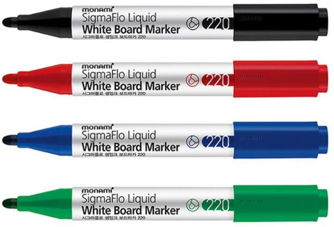 모나미 시그마플로 생잉크 보드마카 220 (4색 택1) OC_02065TS, 레드, 본상품선택