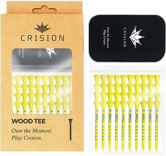 크리션 브리즈 골프티 골프티꽂이 높이조절, 40개, 옐로우&네이비
