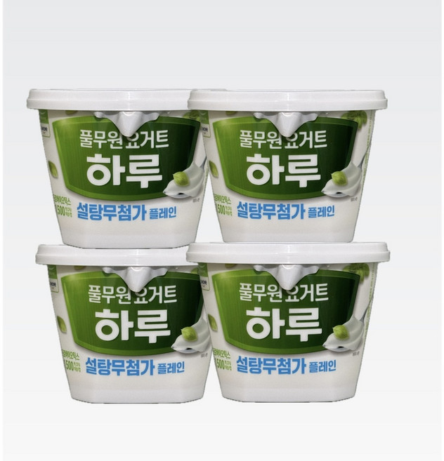풀무원 하루요거트 설탕무첨가 빅팟 플레인, 4개