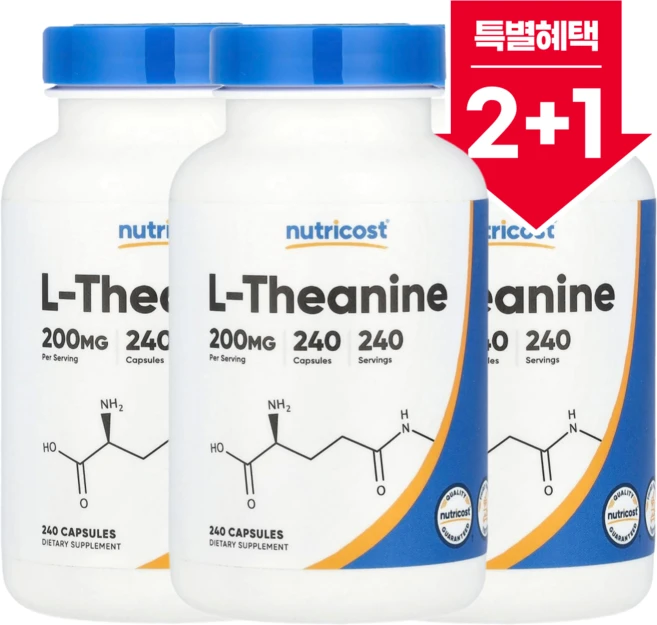 뉴트리코스트 L-테아닌 200mg 240정, 3개 - 쿠팡