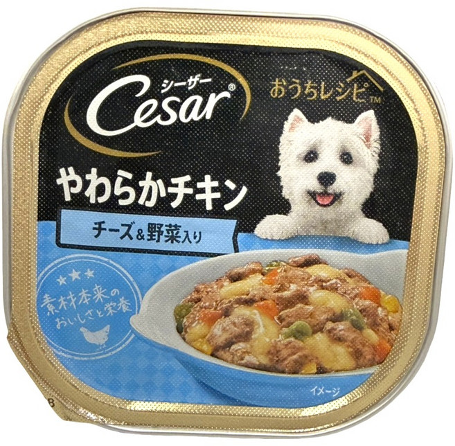 Cesar 西莎 嫩雞佐起司蔬菜濕糧, 100g, 24個, 羊肉、蔬菜、雞肝