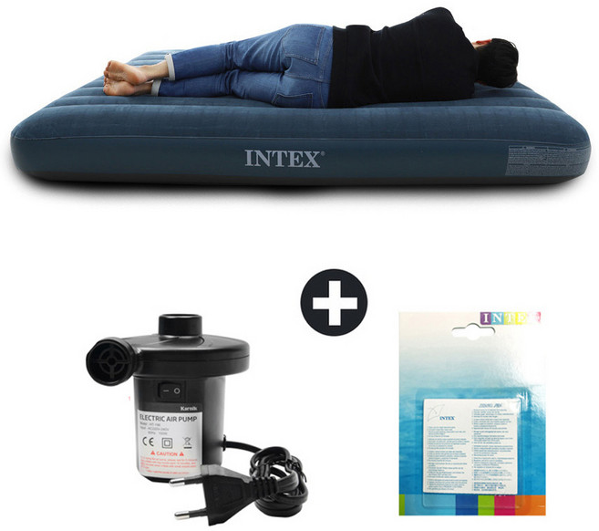 인텍스 듀라빔 에어매트+전동펌프+수리패치