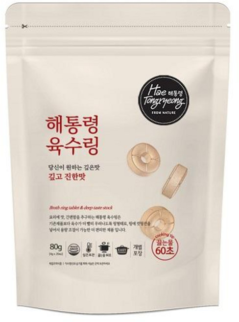 해통령 육수링 깊고 진한맛, 5개, 80g