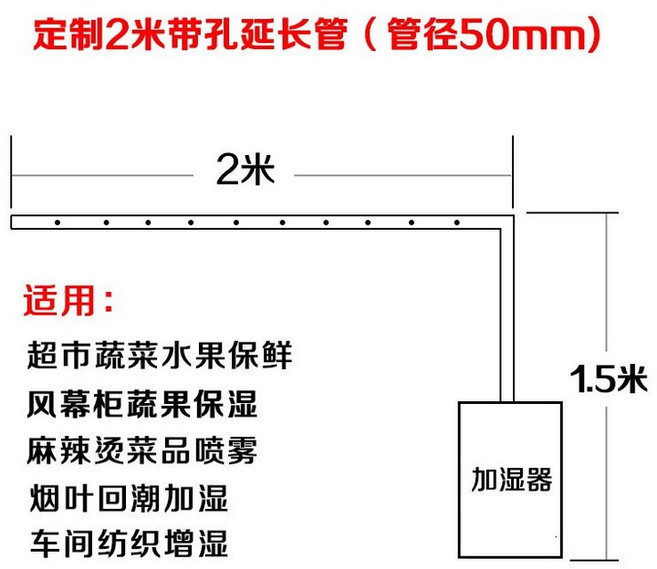 초대형 가습기 공업용 농업용 산업용 굴뚝 분무 대용량, 17 6kg/h 안개 발생량+맞춤형 2m 파이프