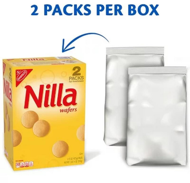 Nilla Wafers Vanilla Wafer Cookies 미국 대용량 간식 닐리 바닐라 와퍼 쿠키 30oz(850g) 2박스, 850g, 2개