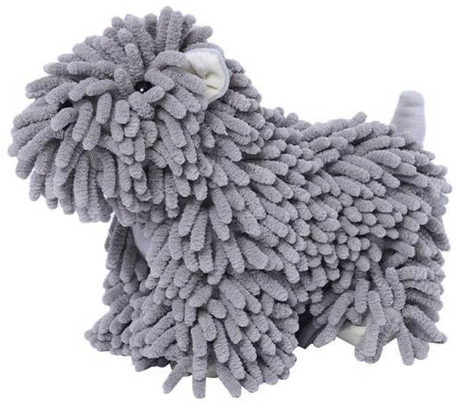 라워스 강력흡수 극세사 귀염뽀짝 핸드타월, 1개, 그레이