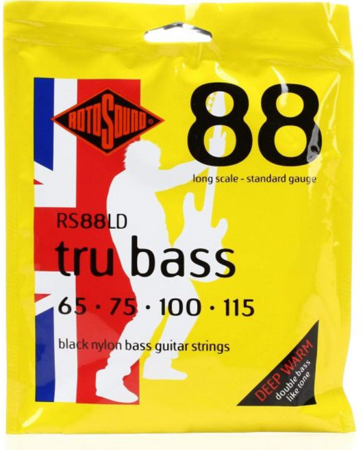 로토사운드 RS88LD 블랙 나일론 플랫와운드 베이스 기타 스트링 (65 75 100 115), Small Medium Large X-Large 2X-