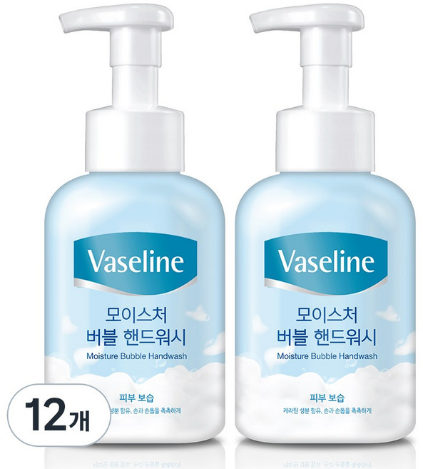 애경바세린 모이스처 버블 핸드워시, 500ml, 12개