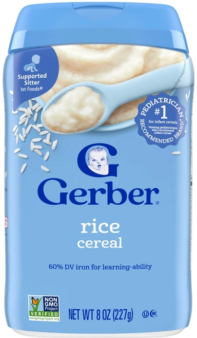 Gerber 1st Foods® 라이스 시리얼 앉을 수 있는 보조제 227g(8온스) - 쿠팡