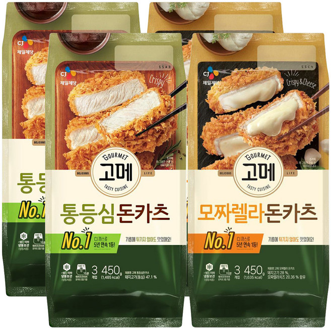 CJ 고메 바삭튀겨낸 돈카츠 통등심+모짜렐라, 2개, 900g